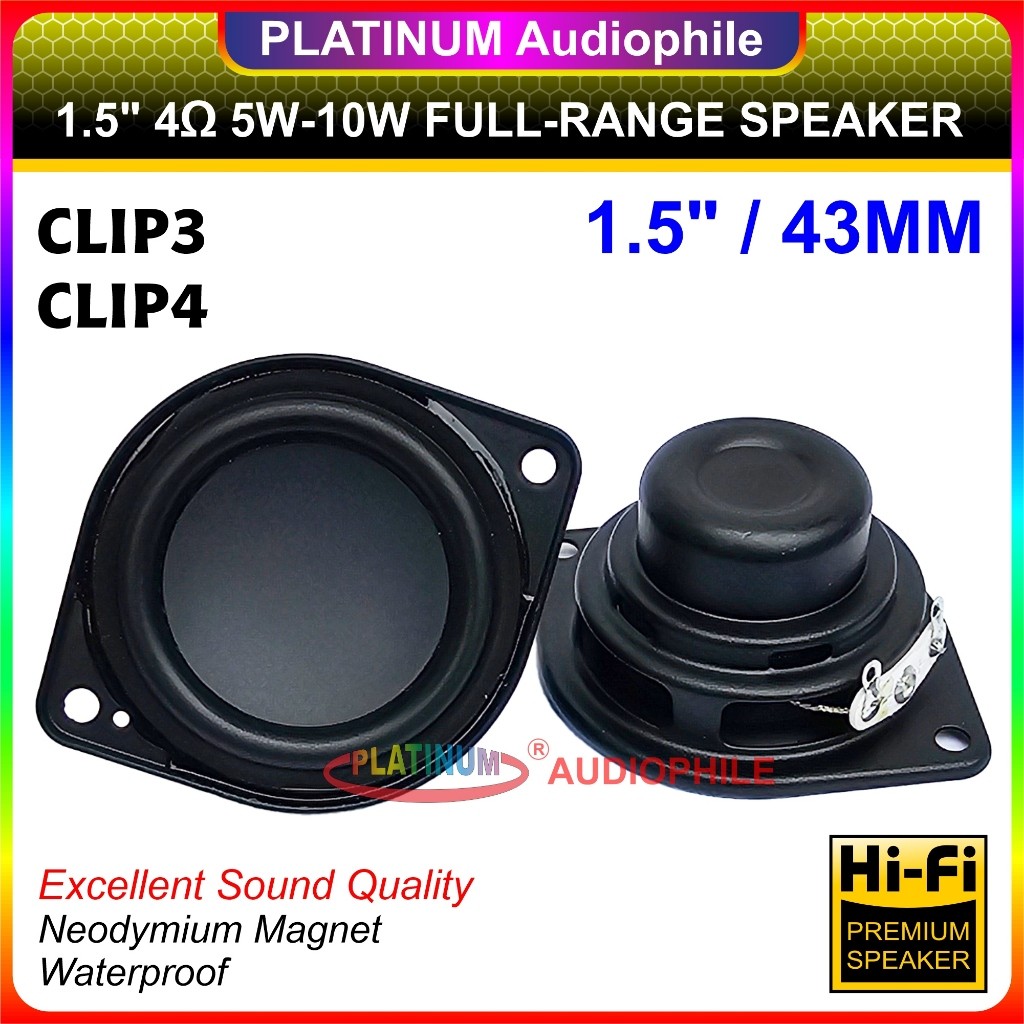 Speaker 1.5 inch Fullrange 4 ohm 5W-10W CLIP3 CLIP4 Hifi Speker Full range C4