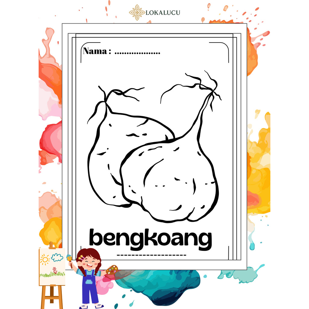 

50 Lembar Menggambar dan Mewarnai Anak – Edukasi Visual Seru di Rumah Tema Buah