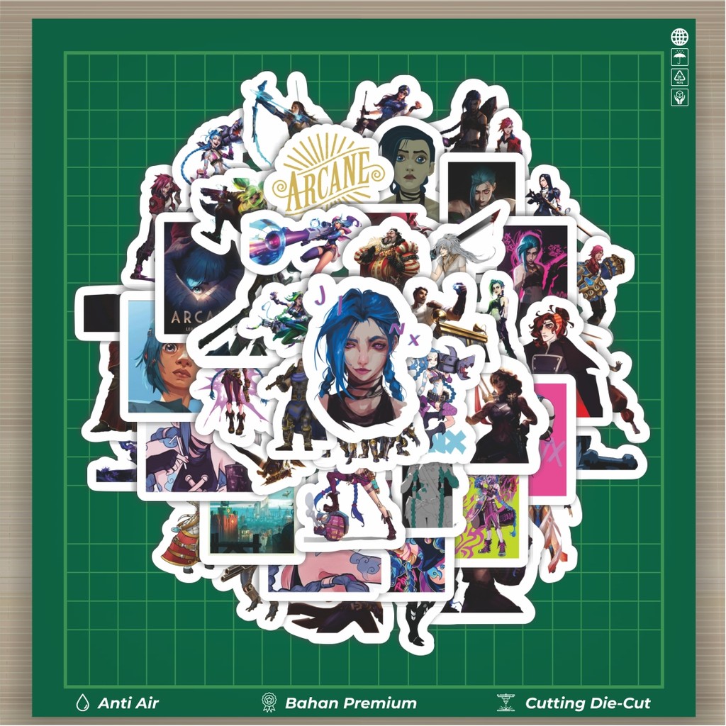 

HOT 50 PCS STIKER Stiker Kartun Arcane Dekorasi Lucu Kreatif untuk Notebook, Skateboard, HP