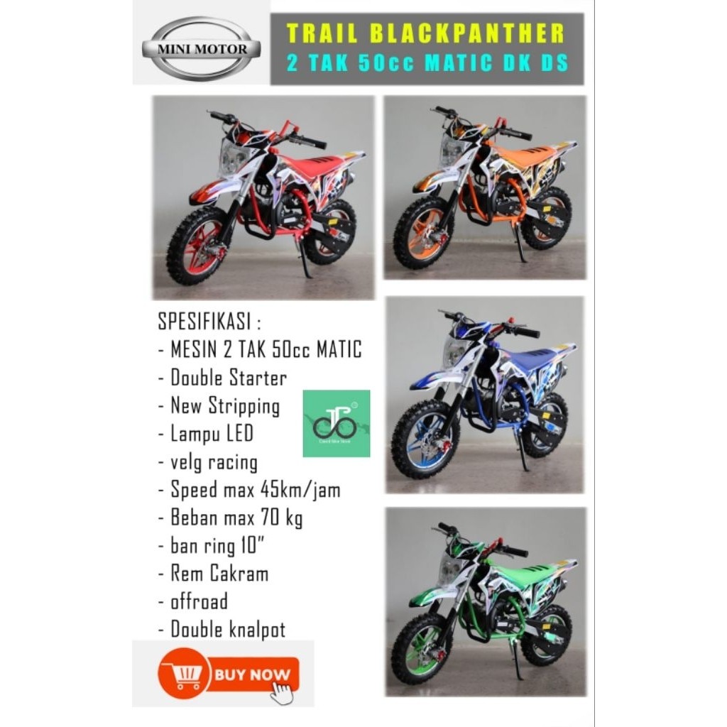 mini motor trail medium trail Simba / Black Panther Double Starter Headlamp (50cc 2tak matic) DS DK 