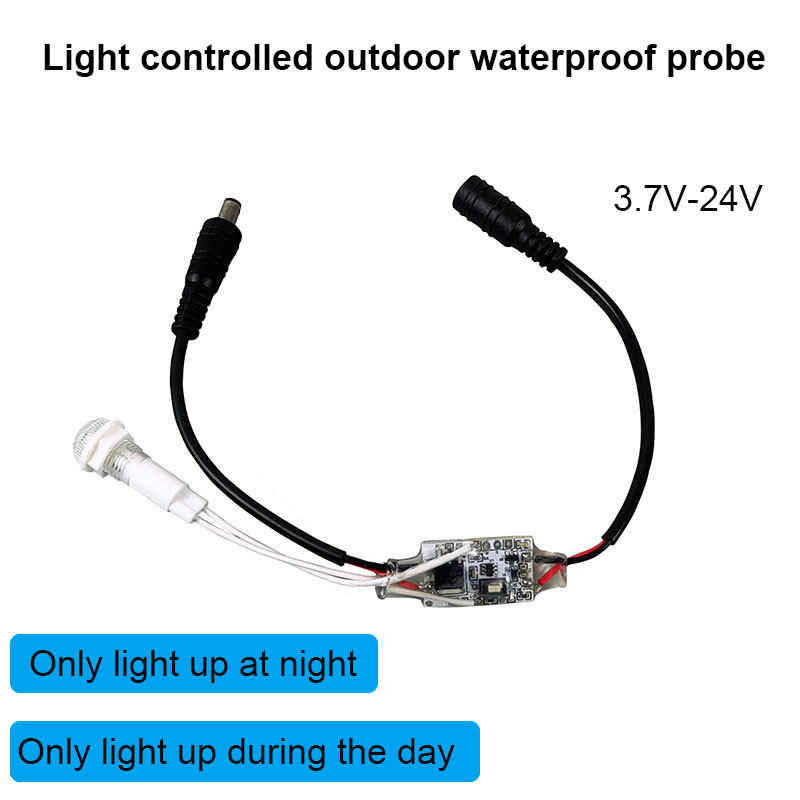 5A Photocell Swit  Auto On/Off DC3.7-24V Waterproof Outdoor/Indoor Light Control Sensor with Dual Mo