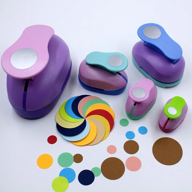 

8/16/25mm Random Color Circle Punch DIY Embossing Punches Scrapbooking Machine Paper Cutting Hole Punch Rounder Cutter
