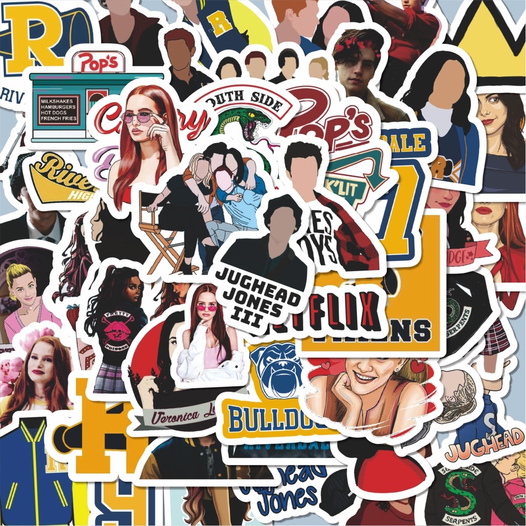 

100PCS Lucu Stiker Riverdale Series Stiker Aesthetic Stiker Anti Air Stikers Berperekat Waterproof sticker decal buat Motor Helm Buku Journal Koper Casing HP Laptop Botol Minum Hadiah anak