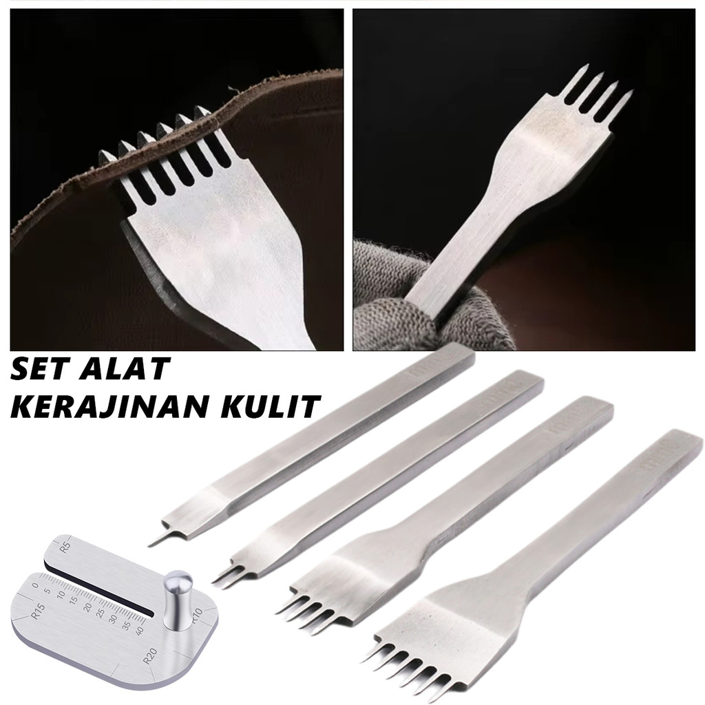 

4 Tipe Pembolong Kulit Set 4-6MM Lubang 1 prong/2 prong/4 prong/6 prong untuk membuat tas kulit