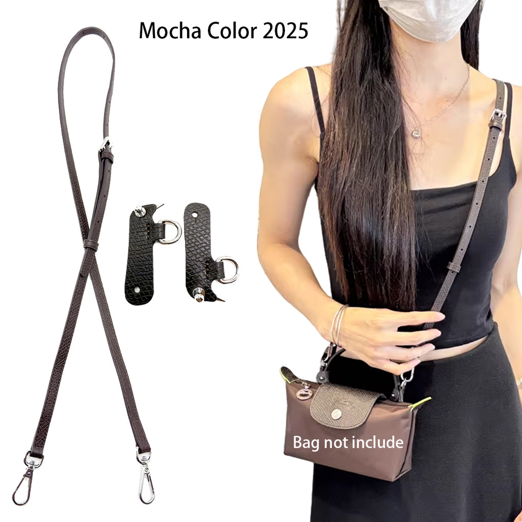 Leather Replacement Crossbody Bag Strap Fit for Longchamp Mocha Terra Mini Shoulder Strap Without Pu