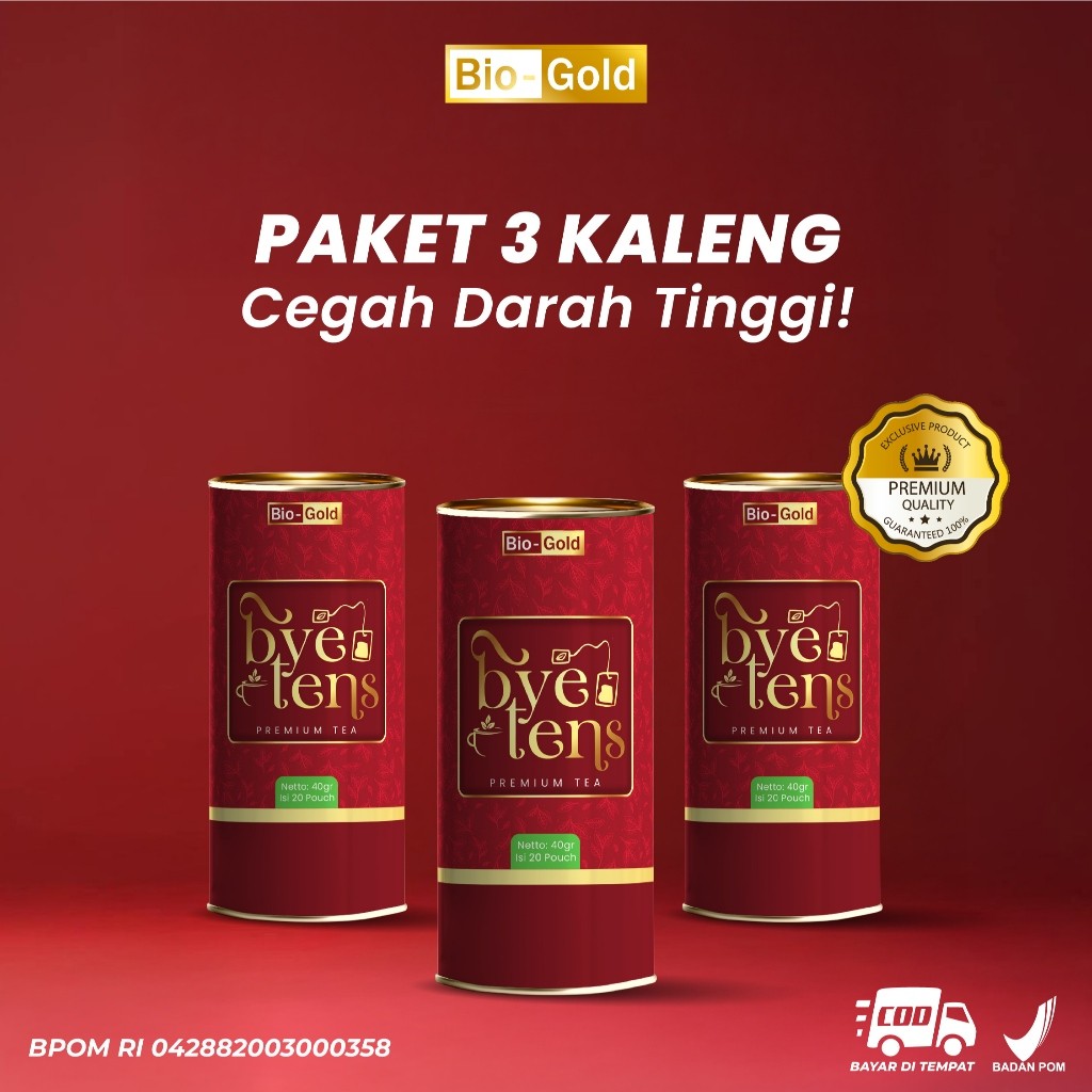 

Bye Tens - Bundling 3 Kaleng Premium Tea Teh Hijau Mengkudu Seledri Obat Hipertensi Kolesterol BPOM
