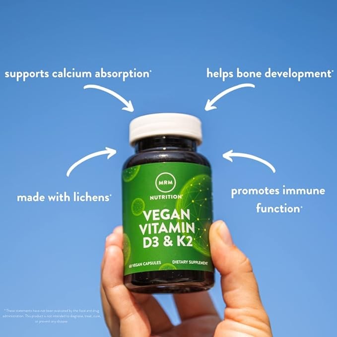 MRM Nutrition, Vegan Vitamin D3 & K2, 60 Vegan Capsules