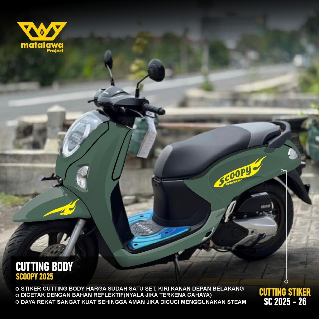 Sticker Cutting All Body Scoopy Stiker Timbul Full Set Terbaru 2025 Stiker bukan Full Body 26
