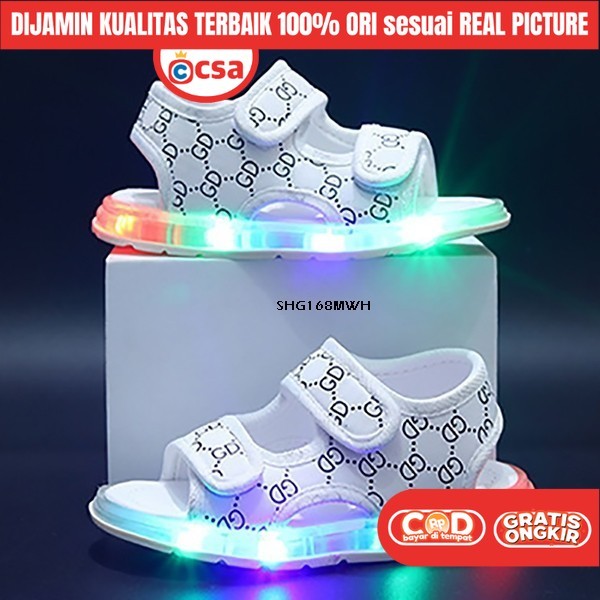 Sandal Sendal sepatu gunung lampu LED Anak Laki Laki Perempuan Jordan GD Import Premium SD SMP