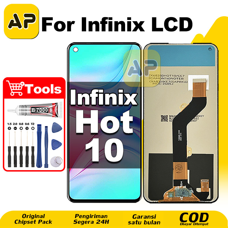LCD Infinix Hot 10 hp Layar Sentuh Fullset Glass Touchscreen Digitizer COD