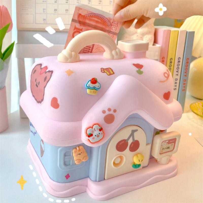 

Piggy Bank Portable Cartoon Big House Savings Toys Cartoon Bank Piggy Bank Feel Delicate Save Money And Manage Money Not Bad