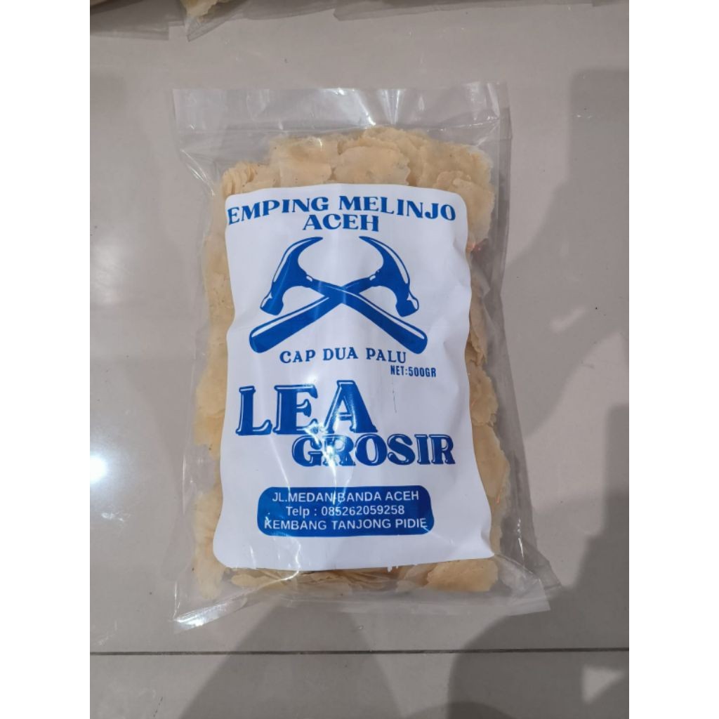 

500gram emping melinjo Aceh asli by Lea grosir // empeng Aceh kualitas istimewa tipis kemasan 1/2kg // emping mentah cap dua palu rencong