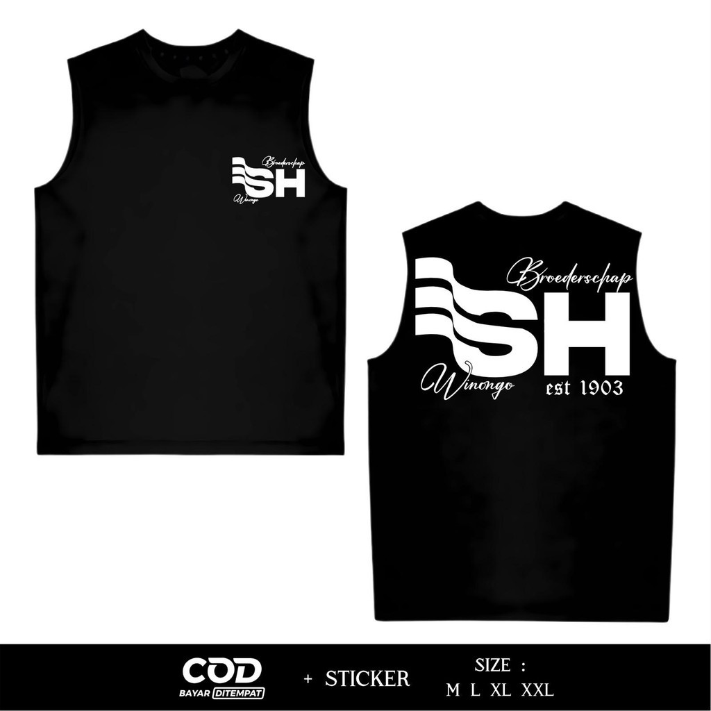 KAOS SINGLET PSHW BROEDERSCHAP SH WINONGO EST 1903  SINGLET PSHW TERBARU - SINGLET PSHW LAMBANG - SI