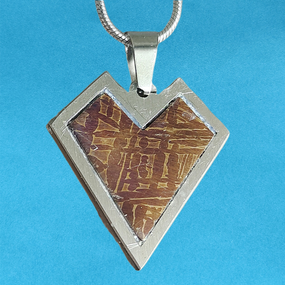 Muonionalusta Iron Meteorite Pendant Iron Meteorite Necklace Natural Meteorite Specimen - CD109