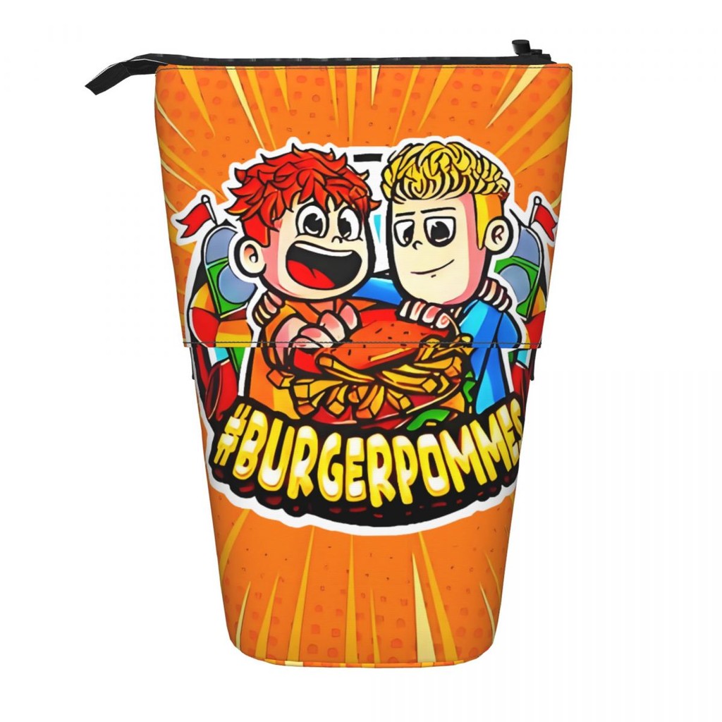 

Custom B-Burgerpommesed Cute Pencil Case Girl Boy Large Capacity Adorable Anime Telescopic Pencil Box Student School