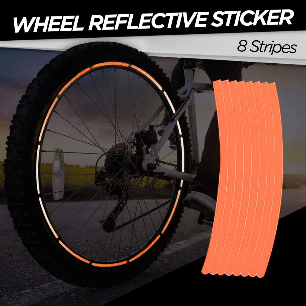 Stiker sepeda malam hari - Stiker pemantul cahaya sepeda - Stiker reflektif velg sepeda - Stiker Rod