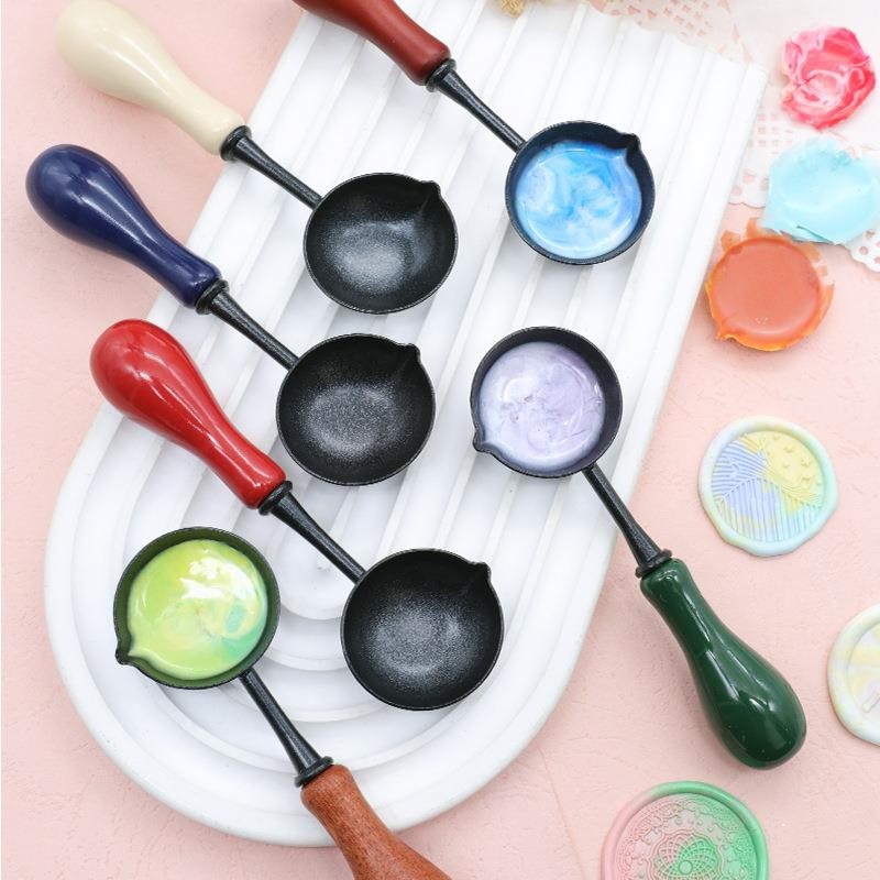 

Wax Seal Stamps Spoon Vintage Frosting Non-Stick Spoons Fire Paint Wax Particle Melting Firing Wedding Scrapbooking Crafts Tools