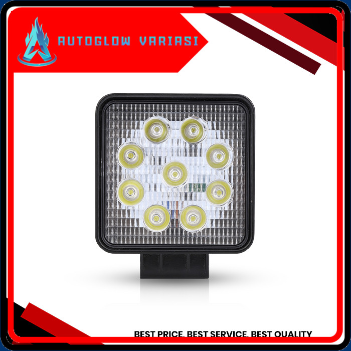 LAMPU TEMBAK SOROT LED KOTAK 9 MATA 27 WATT TIPIS LAMPU VARIASI MOBIL SOROT TEMBAK [AutoGlow Variasi