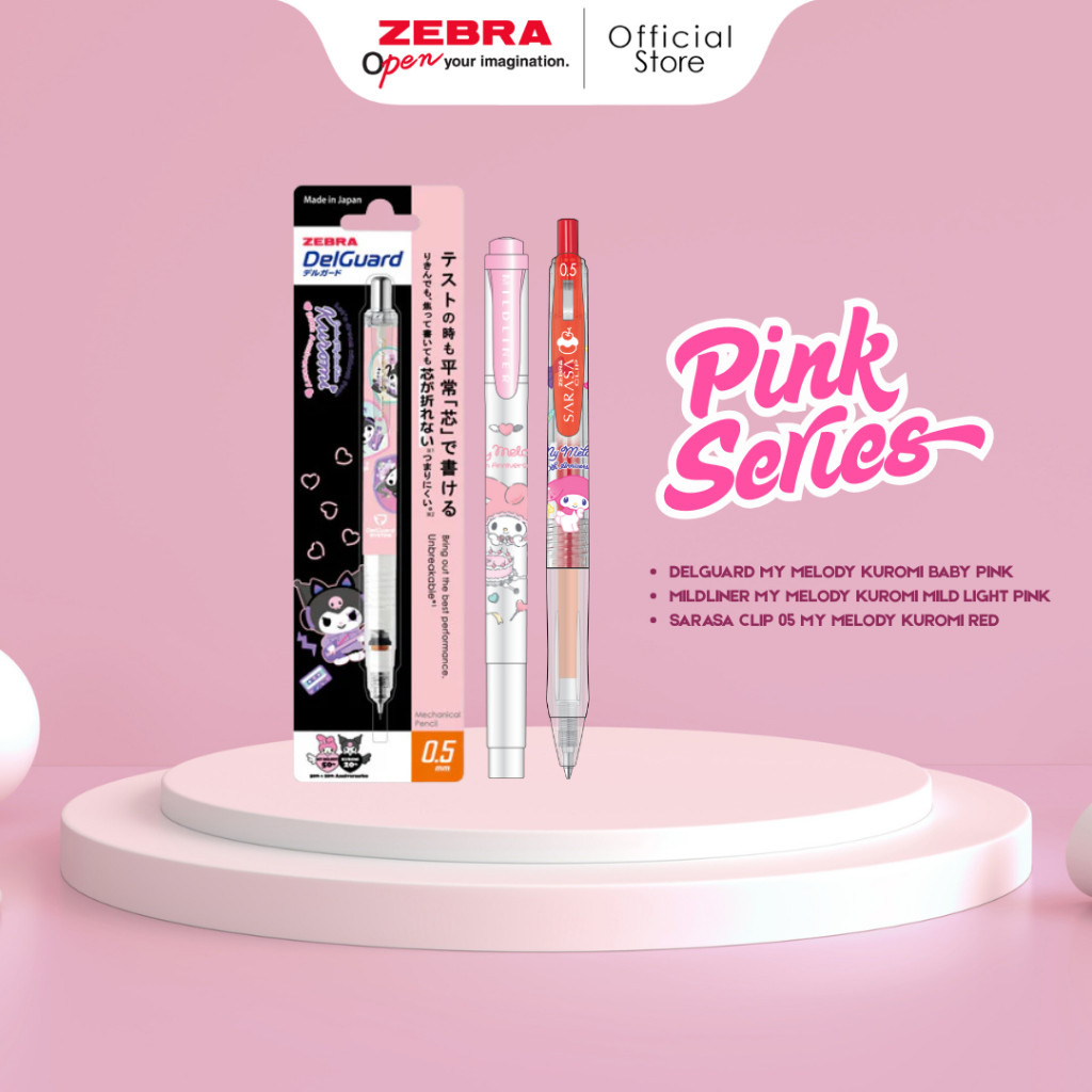 

New Zebra Paket Alat Tulis Sarasa Clip JJ15 Pulpen Pena 0.5mm - Highlighter Mildliner- Delguard Pensil Mekanik My Melody Kuromi 50th Anniversary Series Limited Edition Retractable Ballpoint Pen Water BasedPremium