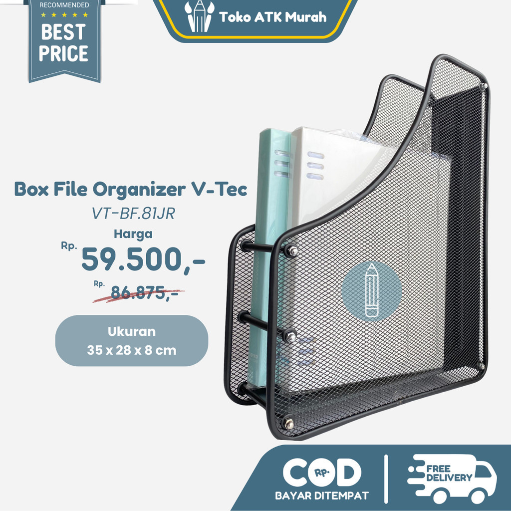 

NEW PRODUK Box File Jaring Besi V-Tec VT-BF.81JR - Organizer Dokumen Jaring Modern F4 TERLARIS