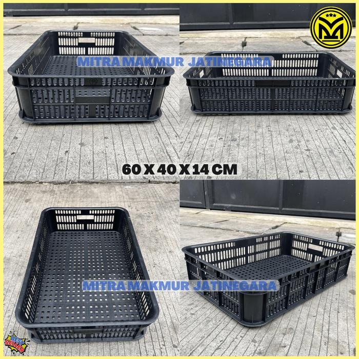 

KERANJANG INDUSTRI YTH 285 KRAT ROTI 60 X 40 X 14 CM KONTAINER BOX KERANJANG LUBANG - YTH-285 HITAM