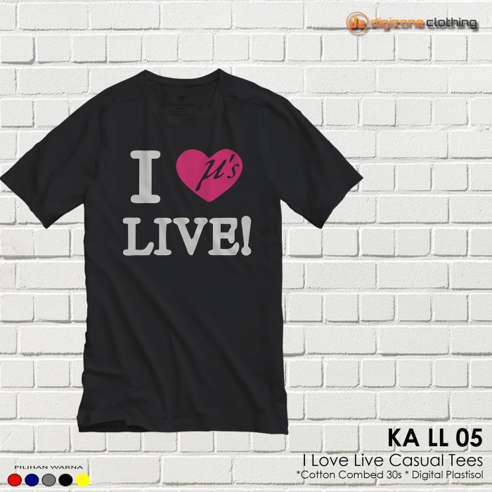 Kaos Anime Love Live I Love Love Live Tees Casual KA LL 05