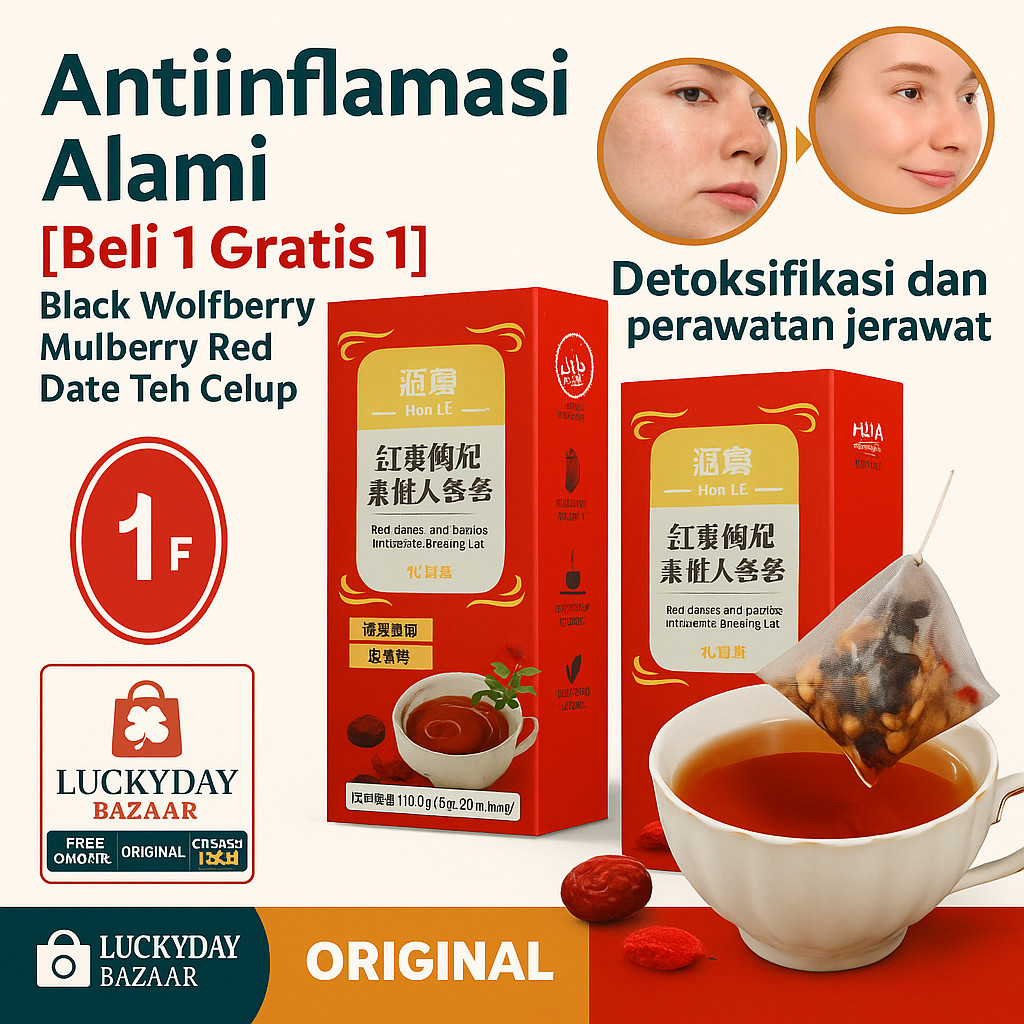 

【Antiinflamasi Alami】[Beli 1 Gratis 1]Teh Kurma Merah/Goji Berry Mulberry Ginseng/Teh Wolfberry Pelindung Hati Ginseng Kombinasi/Kantong Teabags Bergizi Hati/Teh Kesehatan Pria Teh Celup/​Herbal Disposable/Teh Pelindung Ginjal/Teh Anti Lelah