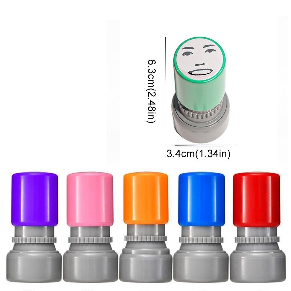 

Cute Novetly Face Memes Seal Stamp Prank Trick Engraved Funny Seal Stamp Self-Inking DIY Printing Toys Decorative