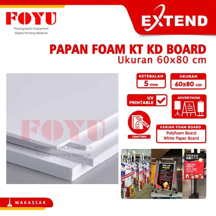 Papan Poly Foam KT KD Paper Kertas Board Busa Banner Poster 60 x 80 cm - KD Board