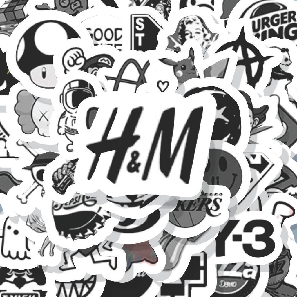 

100PCS Lucu Stiker Classic Black & White [Klasik Hitam & Putih] Stiker Aesthetic Stiker Anti Air Stikers Berperekat Waterproof sticker decal buat Motor Helm Buku Journal Koper Casing HP Laptop Botol Minum Hadiah anak