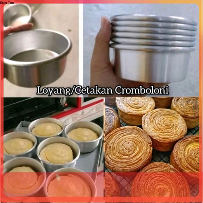 Cetakan Cromboloni Ukuran 8 9 10 cm Isi 12 PCS Loyang Bulat Press Mini Kue Tart - 7 cm, 3 pcs