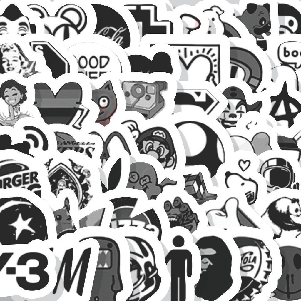 

Stiker Cutting Pack Stiker Classic Black & White [Klasik Hitam & Putih] Isi 100Pcs Series Aesthetic Lucu Keren Untuk Koper Bahan Vynil
