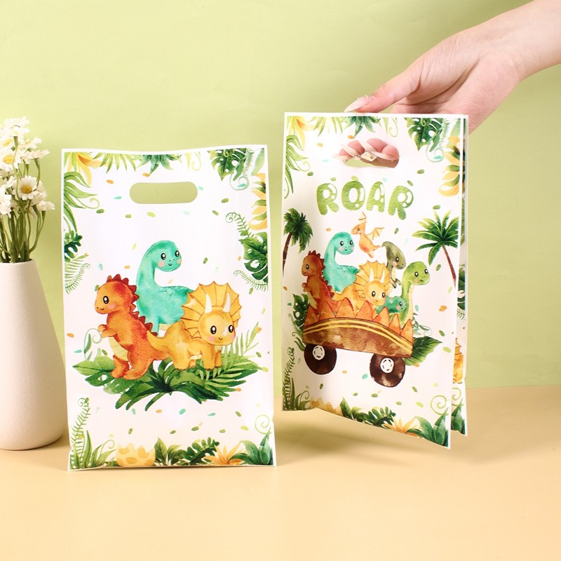 

10/20/50pcs Dinosaur Plastic Gift Bag Candy Bag Dinosaur Birthday Party Baby Shower Decor Kids Birthday Party Favors Supplies