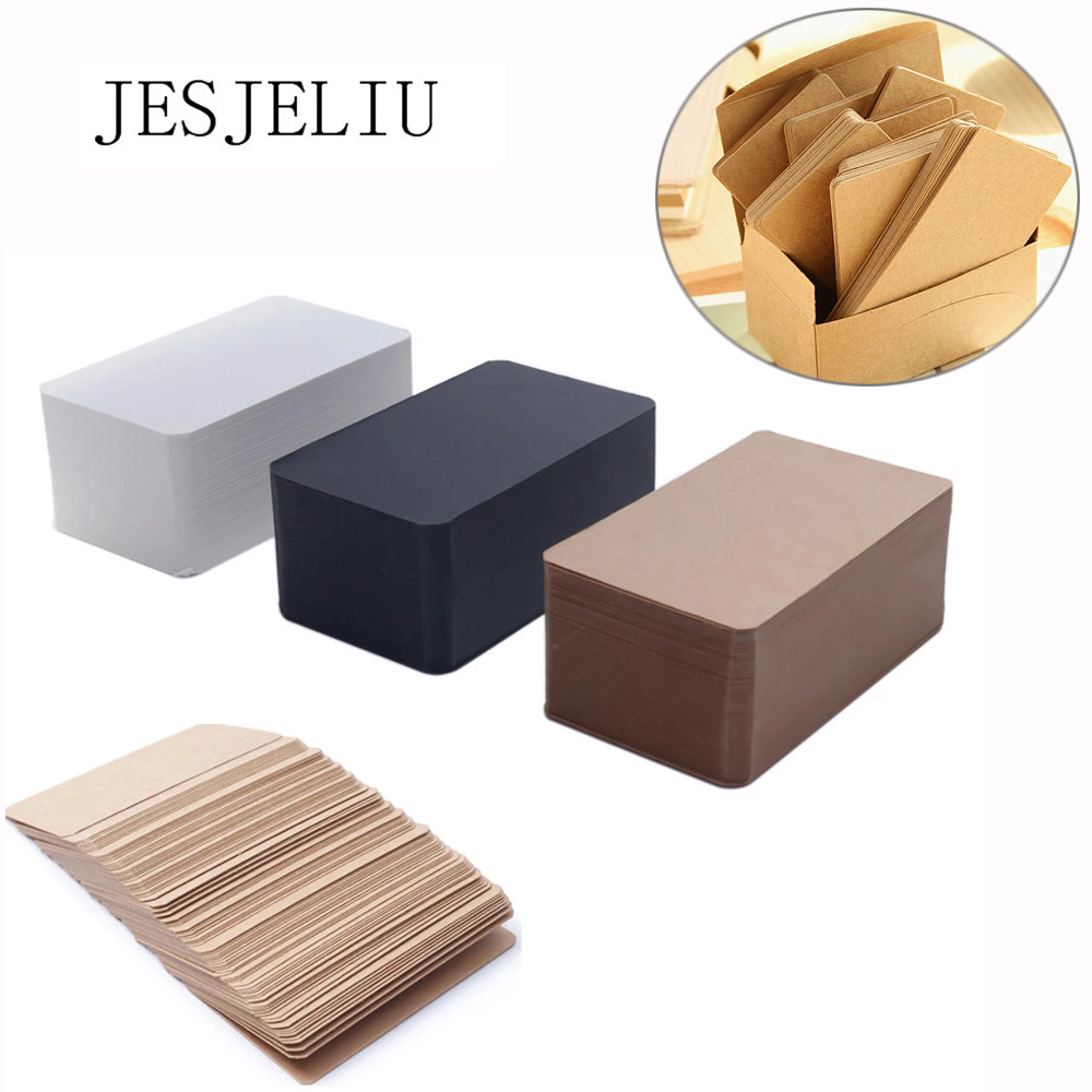 

100sheets Cute Black White Kraft Paper Memo Pad Note Pads Card Planner Index Tab Creative Stationery School Office Supplies Gift