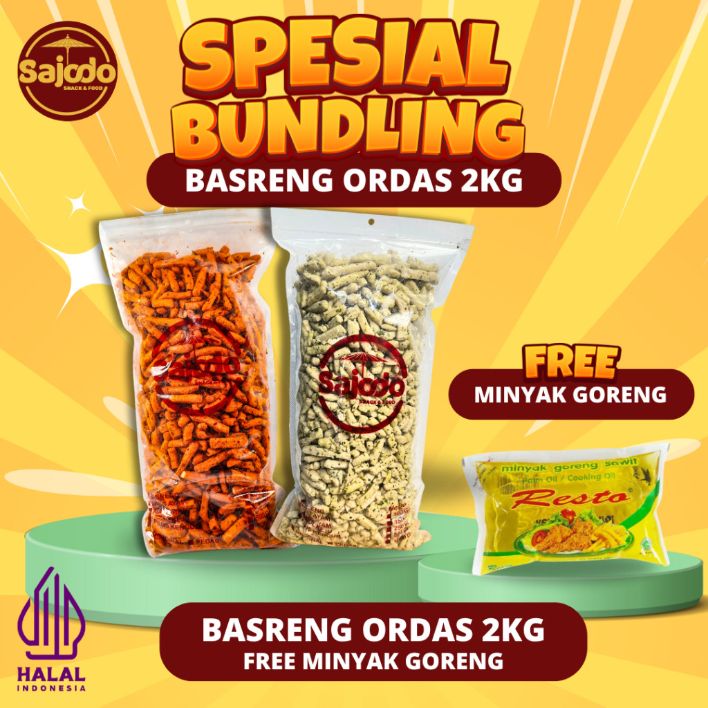 

Bundling Basreng 2 Kg + Minyak Goreng Pedas - Sajodo Snack & Food, Olahan Ikan Kuniran & Tepung Pilihan Makanan Cemilan