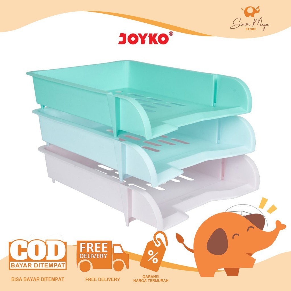 

Joyko Document Tray DT-900-3T Rak Penyimpanan Kertas Bahan Plastik 3 Susun Tier Tingkat /Rak Plastik Wadah Dokumen Surat 3 Tier Tingkat