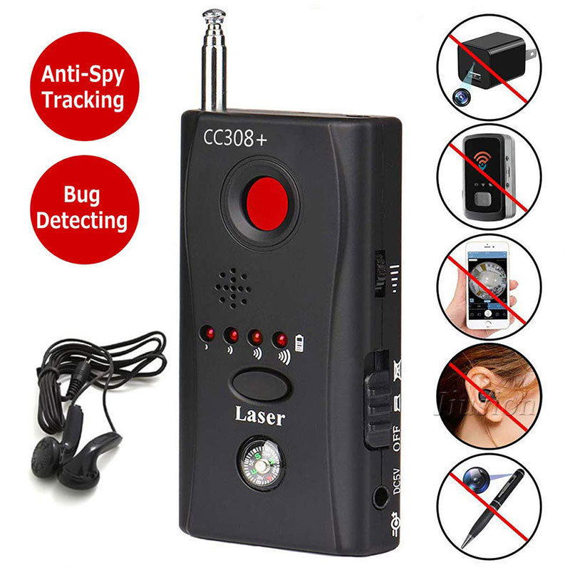 Mini Anti Spy Hidden Camera Detector CC308+ Anti Candid Espia Camera Wifi RF Laser Audio Signal Bug 