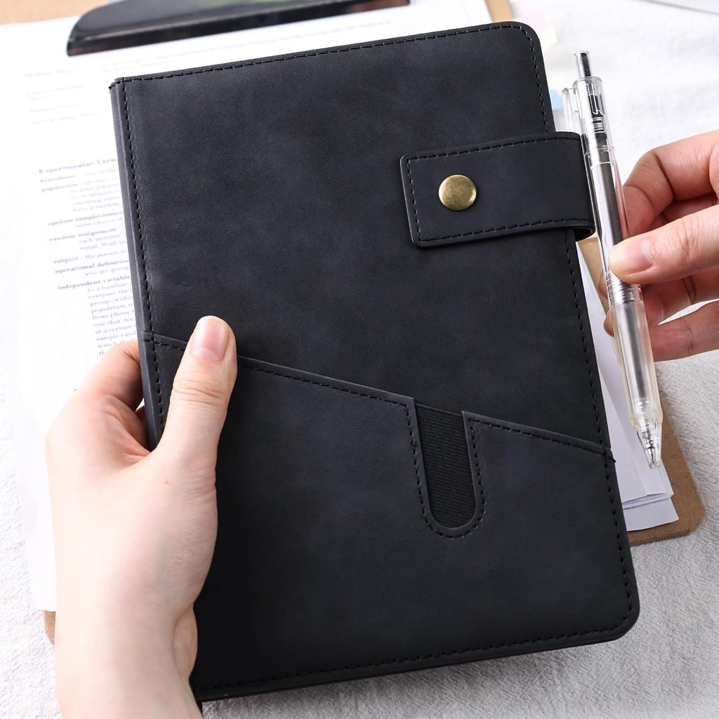 

A5 Lined Journal with Buckle, Leather Hardcover Journal Notebook Ruled Executive Notebook Diary 100 Sheets/200 Pages