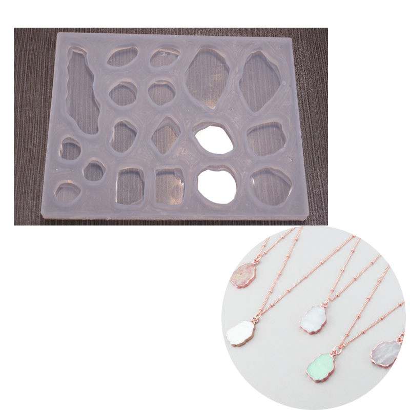 

DIY Irregular Mirror Crystal Epoxy Pendant Resin Mold Handmade Necklace Ornament Silicone Mould