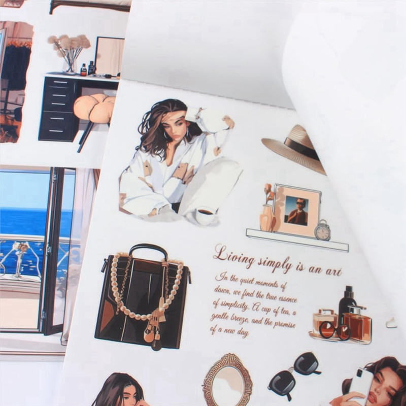 

Durable-Leisure Time Journal Sticker Book For Junk Journaling Supplies, 20 Pe-Cut PET, Washi Tape And Craft Paper Stickers