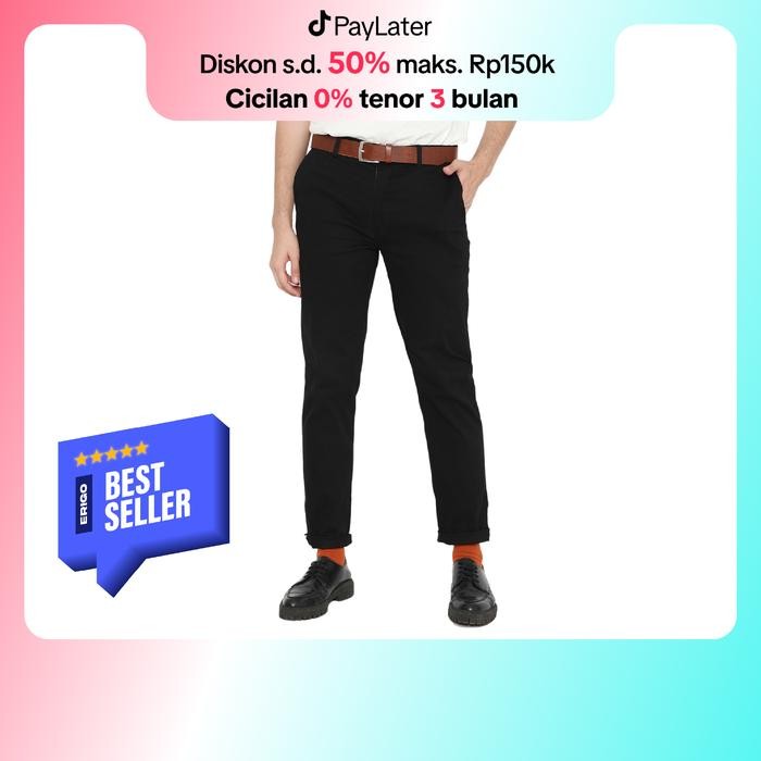 Erigo Chino Pants Sirius Black - Celana Panjang Chino Unisex - Black, 30