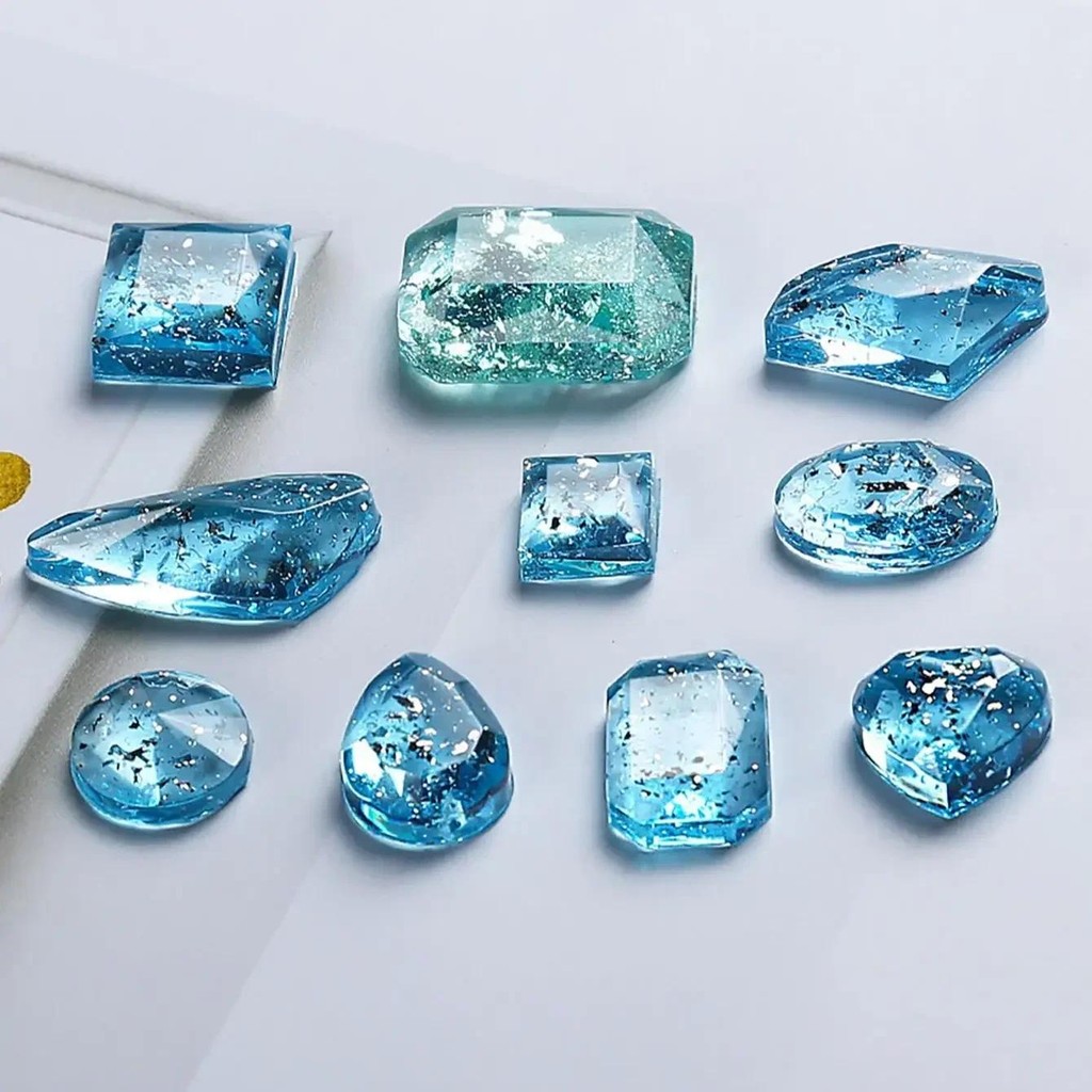 

1pc-DIY Mirror Jewelry Crystal Epoxy Resin Mold Love Geometry Moon Variety Gemstone Pendant Mold