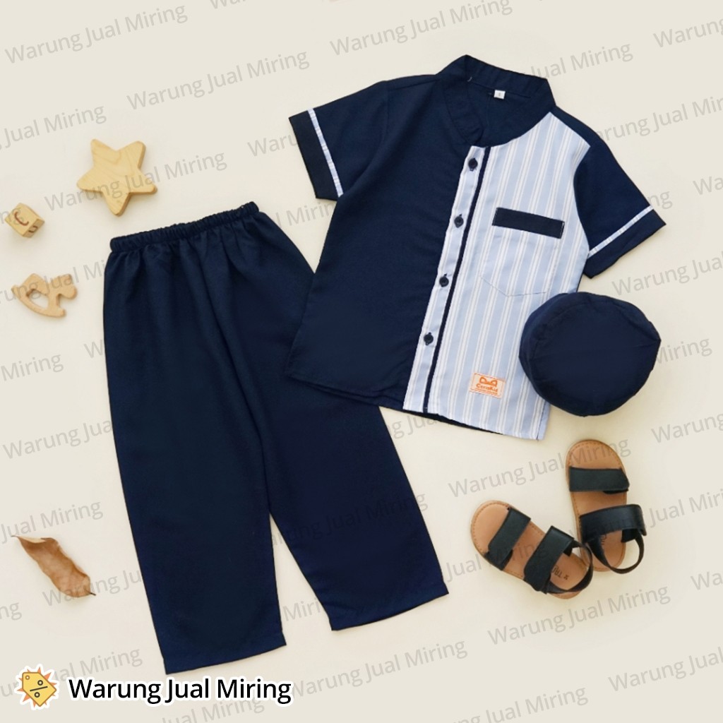 Setelan Anak Baju Koko 0-9 Tahun Celana Panjang Peci Set Sarkoci Kemeja Kurta Laki Cowok Baby Bayi B