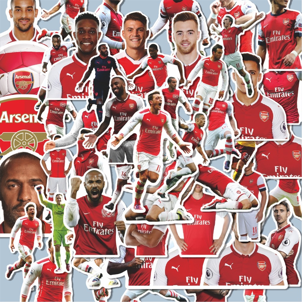 

100PCS Lucu Stiker Football Series Arsenal Stiker Aesthetic Stiker Anti Air Stikers Berperekat Waterproof sticker decal buat Motor Helm Buku Journal Koper Casing HP Laptop Botol Minum Hadiah anak