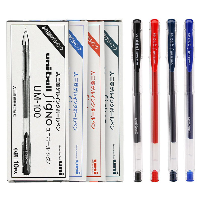 

Uni-ball Signo UM-100 Gel Ink Pen,0.5 mm, Writing Pen,Jel Pen,Refills,Black,Blue,Red,Blue Black