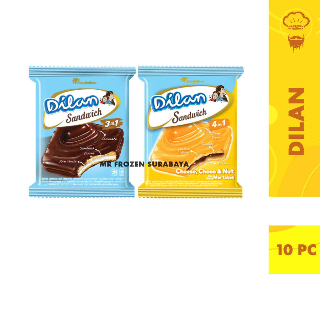 

Dilan Biskuit Sandwich Lumer Coklat dan Keju Isi 10 pc