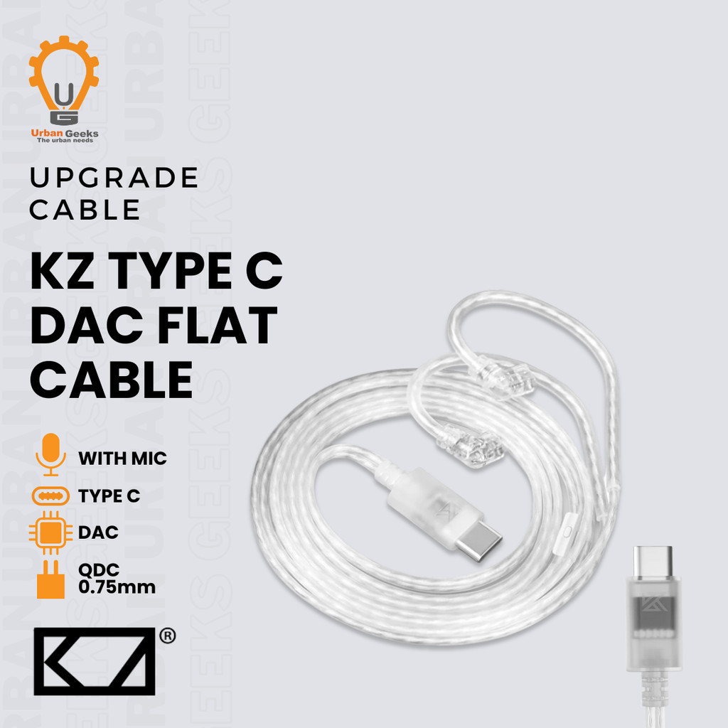 

KZ Type C Oxygen Free Copper Silver Plated Earphone Cable Type C Plug