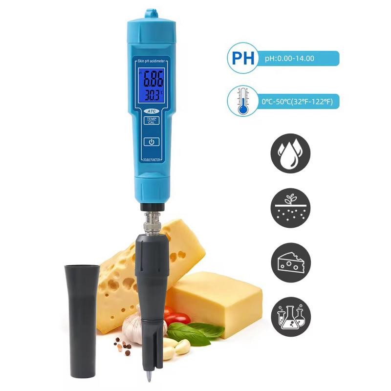 GRUN PH-61181 pH Meter untuk Susu Keju Air Minum Tanah Daging Laboratorium Hidroponik Automatic Cali