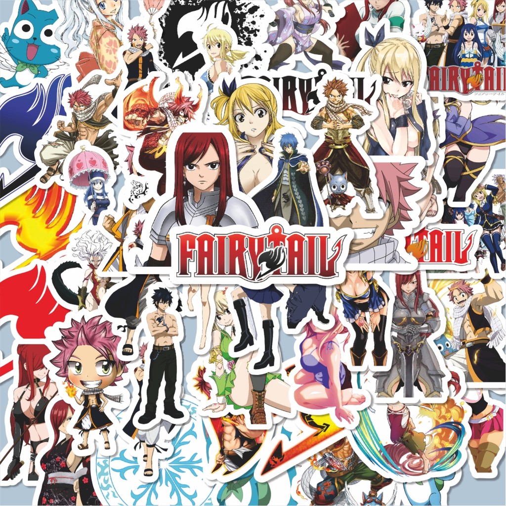 

100PCS Lucu Stiker Anime Series Fairy Tail Character Mix Stiker Aesthetic Stiker Anti Air Stikers Berperekat Waterproof sticker decal buat Motor Helm Buku Journal Koper Casing HP Laptop Botol Minum Hadiah anak