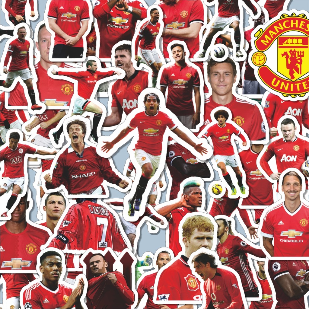 

100PCS Lucu Stiker Football Series Manchister United Stiker Aesthetic Stiker Anti Air Stikers Berperekat Waterproof sticker decal buat Motor Helm Buku Journal Koper Casing HP Laptop Botol Minum Hadiah anak